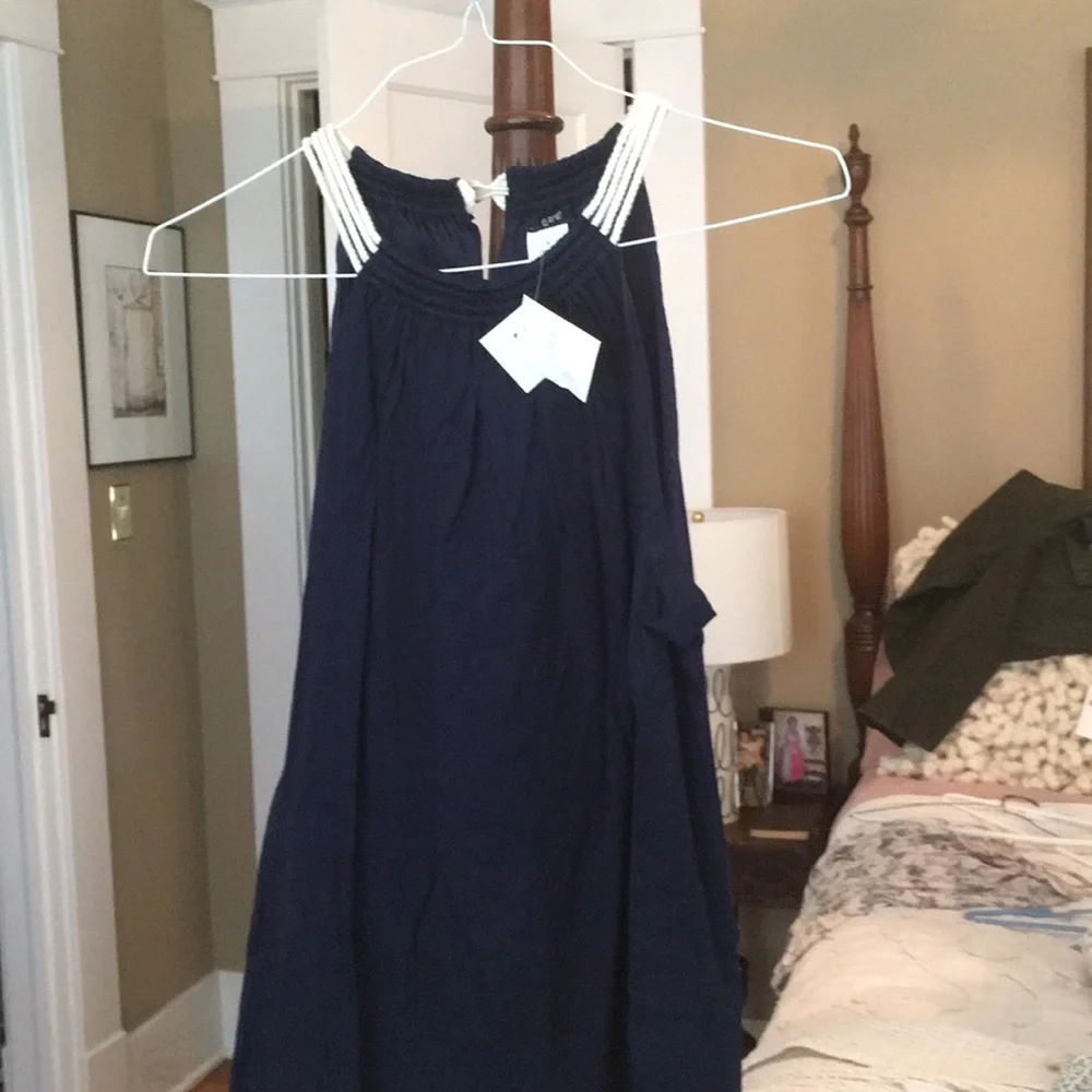 J crew navy‎ rope strapped blouse